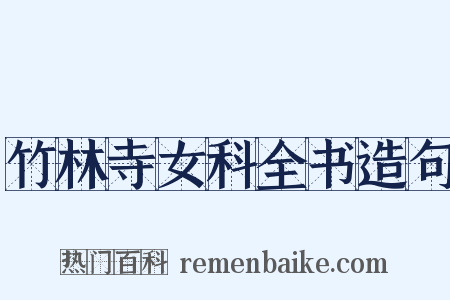 竹林寺女科全书造句是什么意思的图片